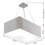 Imagem de Lustre Pendente Retangular Md-4372 Cúpula em Tecido 60x40cm Rustico Cinza