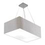 Imagem de Lustre Pendente Retangular Md-4372 Cúpula em Tecido 60x40cm Rustico Cinza