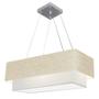 Imagem de Lustre Pendente Retangular Rustico Bege e Branco MJ-4322 Para Mesa de Jantar e Estar