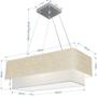 Imagem de Lustre Pendente Retangular Rustico Bege e Branco MJ-4322 Para Mesa de Jantar e Estar