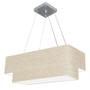 Imagem de Lustre Pendente Retangular Rustico Bege MJ-4321 Para Mesa de Jantar e Estar