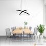 Imagem de Lustre Pendente Ring 2 Alianças Anéis Halo Preto LED Moderno Para Sala de Jantar e Quarto