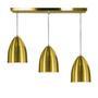 Imagem de Lustre Pendente Sadan Triplo Base Retangular Dourado