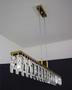 Imagem de Lustre Pendente Slim Cristal Retangular 85cm Dourado 112