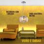 Imagem de Lustre Pendente Soho Ambar Cristal Bella 28x17cm Pd005am