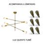 Imagem de Lustre Pendente Sputnik Kit 6 lampadas Ipanema Moderno Luminária de Teto iIuminação Decoração Casa Sala de Estar Articulável Quarto Sala de Jantar Res