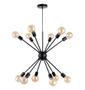 Imagem de Lustre Pendente Sputnik Retrô Industrial Preto para 12 Lâmpadas Moderno Luxo Inl70