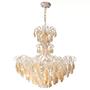 Imagem de Lustre Pendente Tupiara Bemmel Blend Metal Branco com Ouro Jateado com Cristais Dourado 