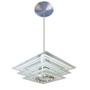 Imagem de Lustre Pendente Vidro Quadrado Branco Teto Vidros Camadas Sala Quarto Cozinha P LED