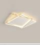 Imagem de Lustre Plafon LED 46W Quadrado Sobrepor Teto Moderno Branco com Dourado Luz Branco Quente 3000K Bivolt 110V 220V Para Quarto Banheiro Lavabo Corredor