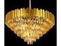 Imagem de Lustre Redondo 90cm Dourado Pingentes Cristal Formosa