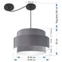 Imagem de Lustre Sala de Jantar Com Desvio Vivare Md-4401 Cúpula em Tecido 60cm