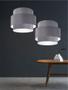 Imagem de Lustre Sala de Jantar Com Desvio Vivare Md-4401 Cúpula em Tecido 60cm