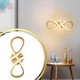 Imagem de Lustre Teto Parede Anel Infinito Duplo 3X1 Led Dourado