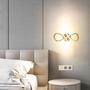 Imagem de Lustre Teto Parede Anel Infinito Duplo 3X1 Led Dourado