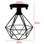 Imagem de Lustre Teto Plafon Industrial Aramado Diamante Retrô Luminária Sobrepor Vintage Branco Agp Ilumini