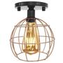 Imagem de Lustre Teto Plafon + Lâmpada Led Industrial Aramado Globo Cobre Rose Gold Retrô Luminária Preto