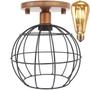 Imagem de Lustre Teto Plafon + Lâmpada Led St64 Industrial Aramado Globo Preto Retrô Vintage Cobre Rose Gold