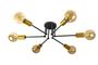 Imagem de Lustre Tubic 6 Plafon Preto C/ Dourado