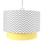 Imagem de Lustre Tubular Duplo Chevron Cinza Quarto Bebê Infantil Menino Menina