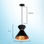 Imagem de Lustres Pendentes Berlin Preto com Cobre - Kit 3 R.R.J.V