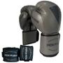 Imagem de Luva Boxe Muay Thai Cinza Kit com Bandagem Iron Arm