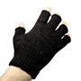 Imagem de Luva de frio sem dedo lã preta moto masculino feminino