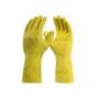 Imagem de Luva de látex hipoalergênica Amarela Silver Grip P, M, G Danny - CA 40730  ideal para o manuseio de alimentos e ambiente frigorífico