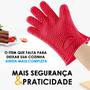 Imagem de Luva de Silicone para cozinha térmica proteção máxima queimaduras forno e fogão churrasco