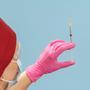 Imagem de Luva Descartável Nitrilo Rosa "M" Sem Pó Caixa com 100 Unidades Vabene