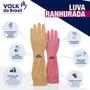 Imagem de Luva Látex Rosa Limpeza Cozinha Serviço Antiderrapante Resistente G