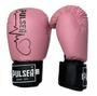 Imagem de Luvas de Boxe Muay Thai 10 Oz Rosa Claro Pulsação Preto Pro Pulser