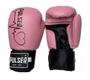 Imagem de Luvas de Boxe Muay Thai 12 Oz Rosa Claro Pulsação Preto Pro Pulser