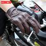 Imagem de Luvas de Couro Retro Marrom para Motocicleta - Couro de Cabra - Homens e Mulheres