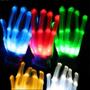 Imagem de Luvas de LED Neon para Festa de Halloween - Luvas Brilhantes com Design de Crânio