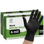 Imagem de Luvas de nitrilo descartáveis, embalagem confortável, 6 ml, pretas (M) x 200