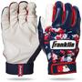 Imagem de Luvas de rebatidas de beisebol Franklin Sports MLB Digitek - Branco/Marinho/Vermelho Digi - Adulto GG