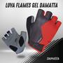 Imagem de Luvas Flames DaMatta Gel Ciclismo Dedo Curto Vermelho/Preto