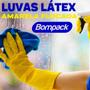 Imagem de Luvas Látex Amarela Flocada Flexível Elástica Multiuso - 1 Par (2 Luvas)