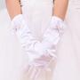 Imagem de Luvas Para Meninas Princesa Luvas para Casamento Noivado Batizado em Cetim