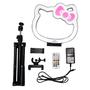 Imagem de Luz de anel de mesa RGB Impressions Vanity Hello Kitty de 10 polegadas com suporte e suporte para telefone, luzes LED para selfie com modos de cores arco-íris, sensor de ruído que afetam a luz e a batida musical, perfeita para TikTok