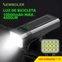 Imagem de Luz de Bicicleta Recarregável USB com 12 LEDs - 4800 Lúmens - Banco de Potência 10000mAh