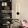 Imagem de Luz De Parede LED Recarregável Sem Fio De 50 Cm Com Controle Remoto Escurecimento Lâmpada De