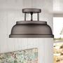 Imagem de Luz de teto zeyu Farmhouse Semi-Flush Mount 30 cm com 2 luzes