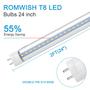 Imagem de Luz de tubo LED Romwish 2FT 10W (equivalente a 24W) 5000K 1120LM