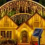 Imagem de Luzes de Corda de Sincelo Solar à Prova d'Água 3,5m LED - Decoração de Cortina para Exteriores