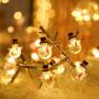 Imagem de Luzes de Corda LED com 20 LEDs - 2m - Papai Noel e Floco de Neve - Decoração de Natal