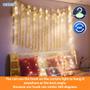 Imagem de Luzes de cortina HXWEIYE 300LED Warm White 3x3m com USB remoto