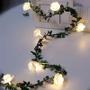 Imagem de Luzes de Fada LED com 10 Rosas - Lâmpada Noturna com Bateria para Decoração de Festa