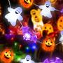 Imagem de Luzes de Halloween à Prova D'Água - Fio de Cobre com 20/30 LEDs Mini Fantasma Abóbora